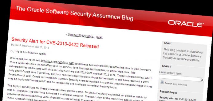 Oracle publica parche para Java VK Oficinas